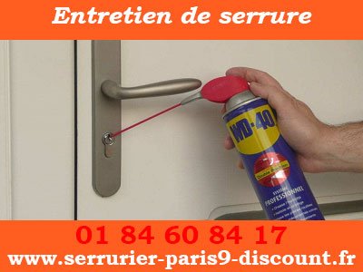 entretien de la serrure par un serrurier Paris 9